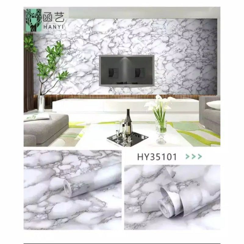 wallpaper Dinding ukuran 45cm x 10m motif marmer