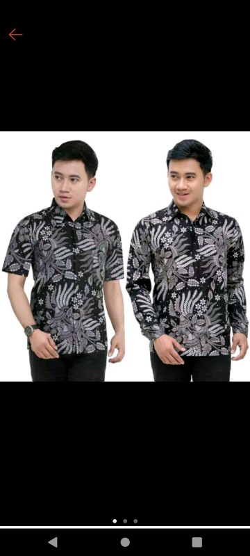 Nivana Batik - Kemeja Panjang Batik Sogan Manggar Abu | Atasan Pria Batik Klasik Modern