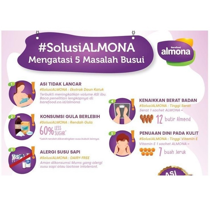 Almona Almond Milk by BareFood Susu Almond Booster ASI dg Daun Katuk