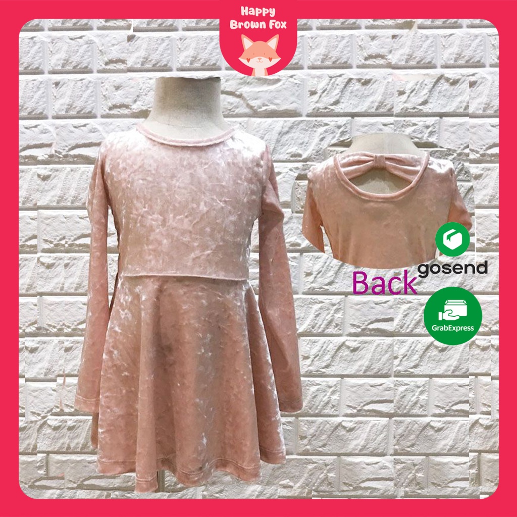 Baju Anak Perempuan Dress Anak Perempuan - Children's Place Peach Velvet Dress