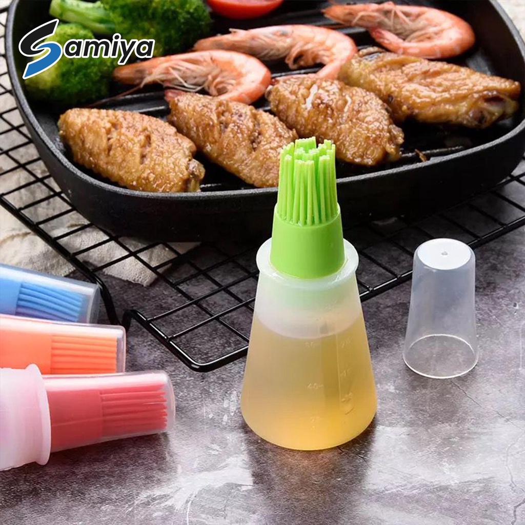 silicone oil bottle brush grill BBQ / kuas botol tempat bumbu minyak panggang kue roti ayam bakar / baking kitchen tool brush kuas sikat silikon