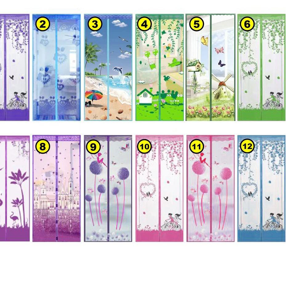 Stok banyak ➲ Tirai Magnet Anti Nyamuk / Tirai Pintu Motif Hordeng Pintu Anti Nyamuk / Tirai Magnet
