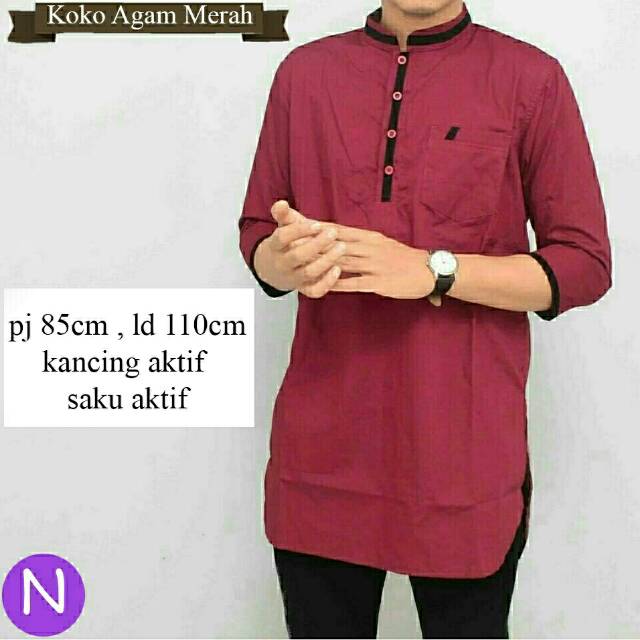 Koko agam maron, hitam, abu,navy  xl