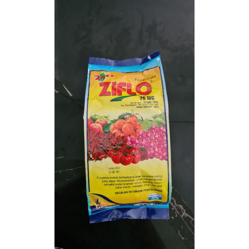 Fungisida ZIFLO 76WG 800Gramuntuk penyakit bercak ungu, bercak daun, antraknosa, busuk daun, blas