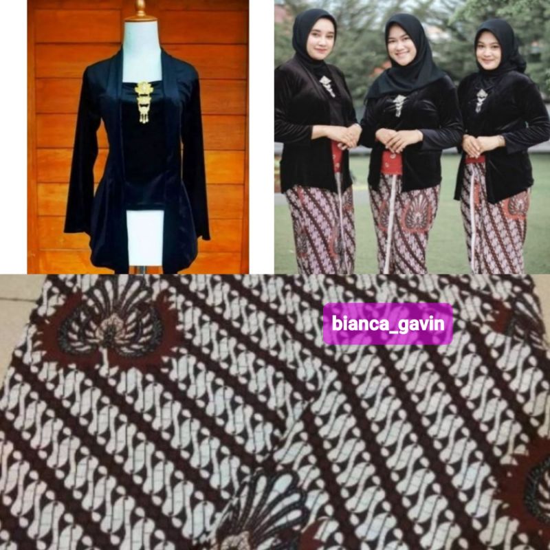 Kebaya Bludru Kutubaru + Jarik/ Kain Instan
