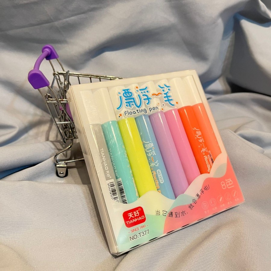 

STABILO FLOATING PEN LUCU 1SET ISI 8 WARNA LUCU IMUT BEST QUALITY