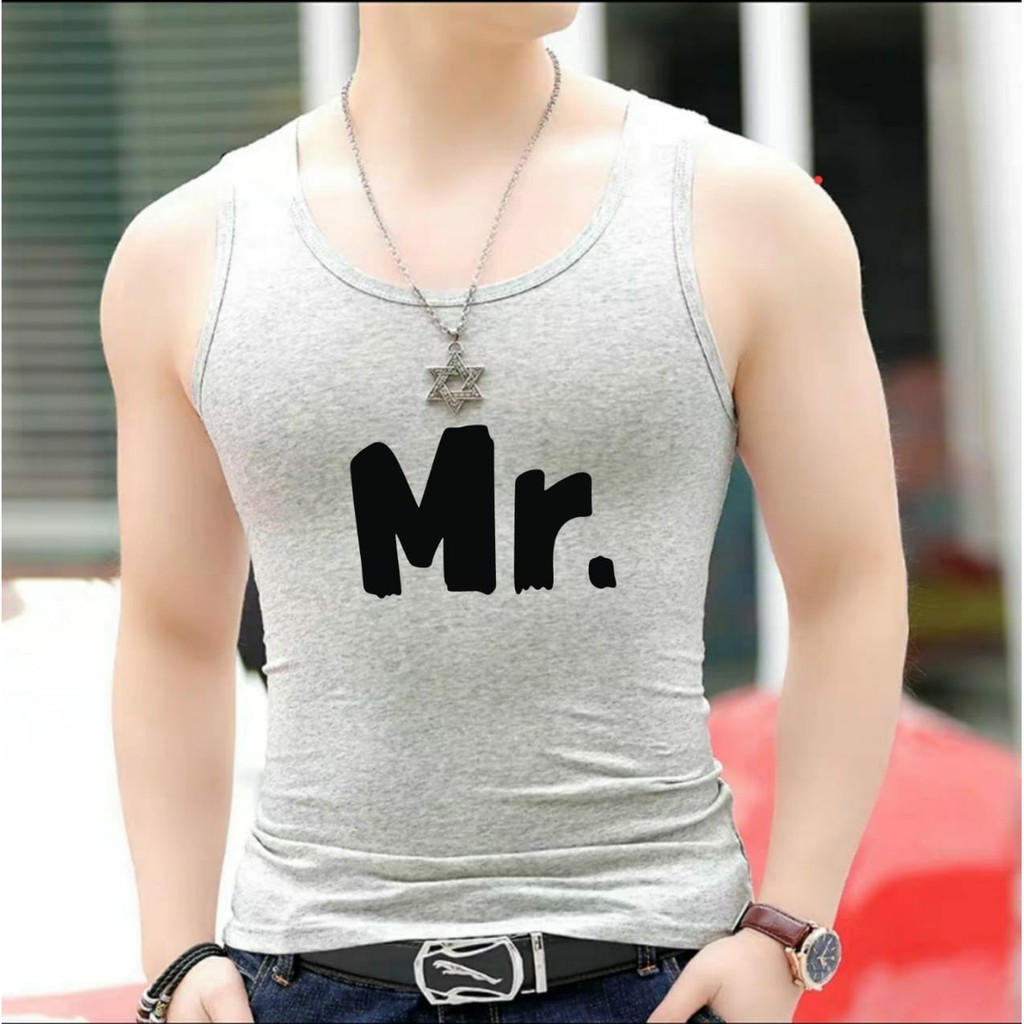 Kaos dalam MR singlet pria oblong fitness