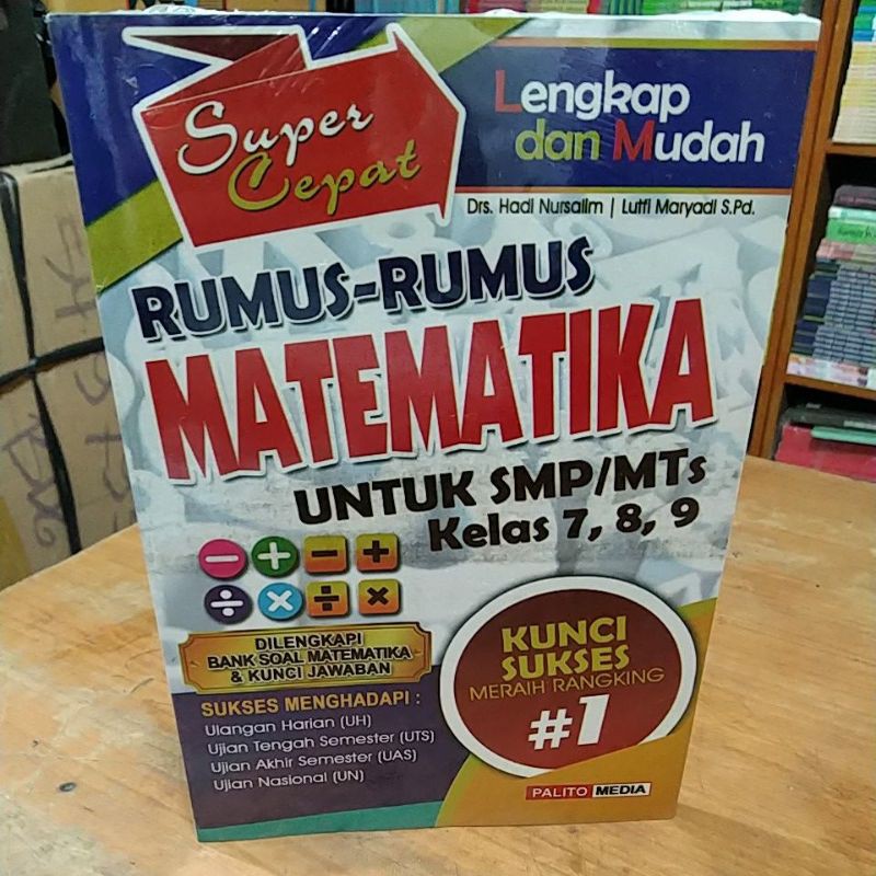 Jual BUKU SEPER CEPAT RUMUS-RUMUS MATEMATIKA UNTUK SMP KELAS 7,8,9 ...