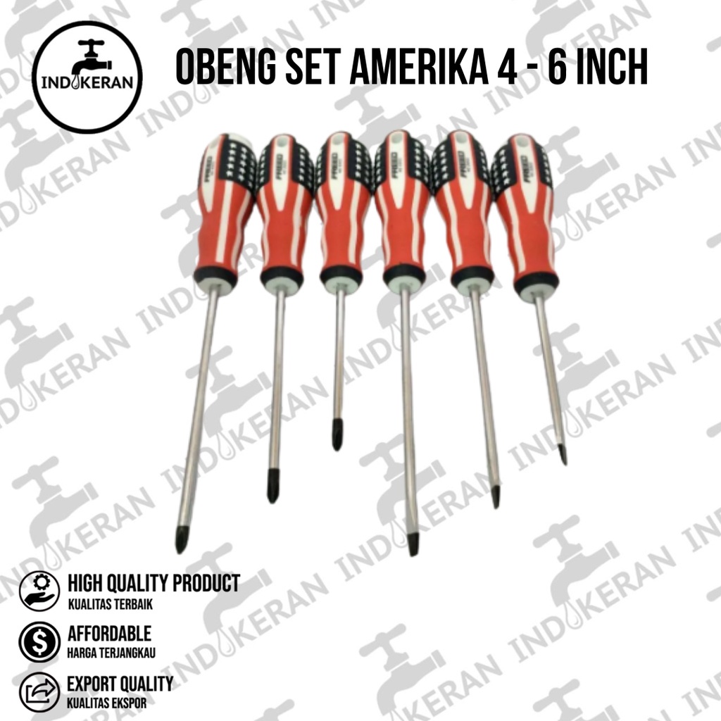 INDOKERAN - Obeng Set Amerika 4 - 6 Inch