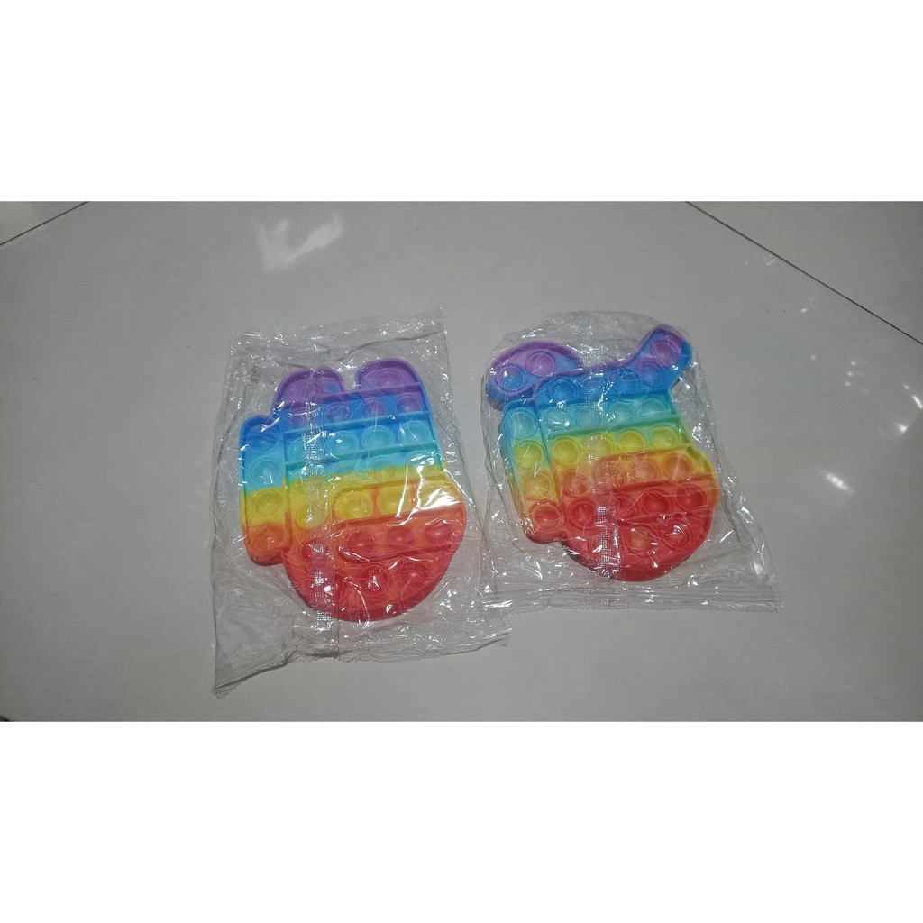 Pop It Fidget Push Mainan Anti Stress Rainbow +/- 12 cm-6