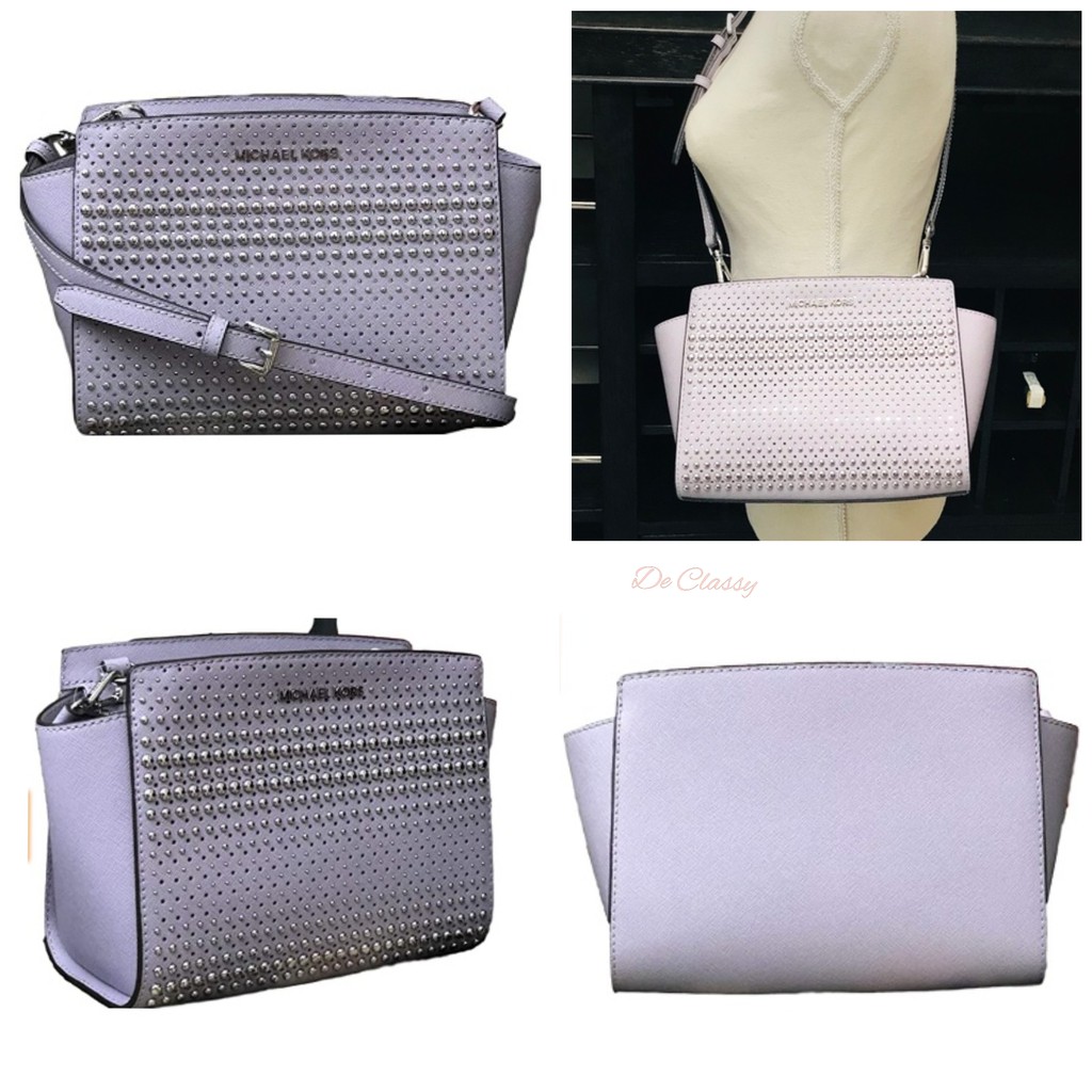 Tas MK Selma Stud medium messenger lilac sz 23x18cm