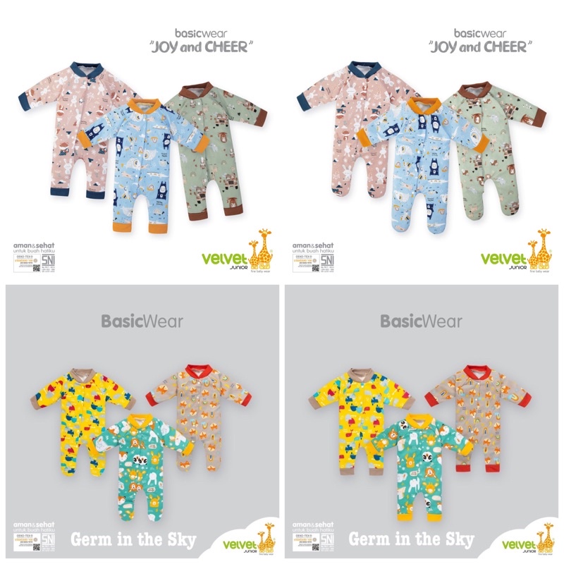 Velvet Baju Kodok (Satuan) Panjang / Sleepsuit Bayi Newborn