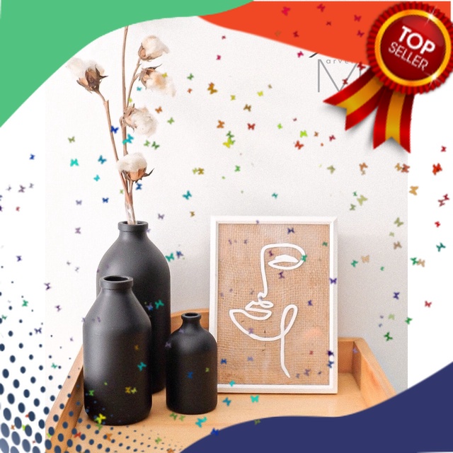 MINI VAS Bunga VINTAGE VAS AESTHETIC VAS Hitam  KACA ESTETIK BOTOL VAS NORDIC SCANDINAVIAN