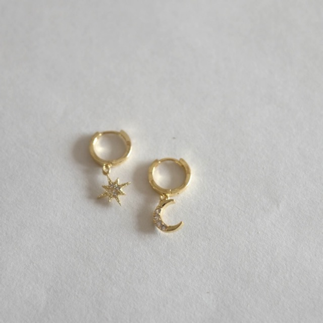 Sun &amp; Moon Assymetric earrings