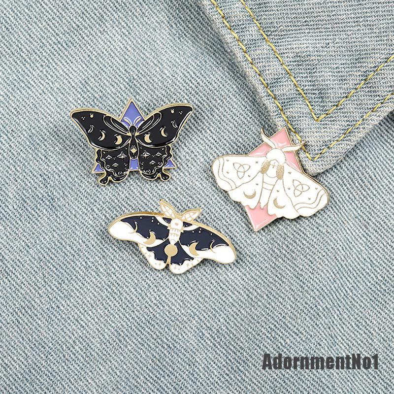 (Adornmentno1) 3pcs / Set Bros Pin Enamel Bentuk Kupu-Kupu Untuk Aksesoris Pakaian / Tas