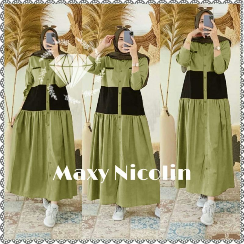 MAXY NICOLIN, MOSCREPE, GAMIS HIJAB MUSLIM, MAXY DRESS