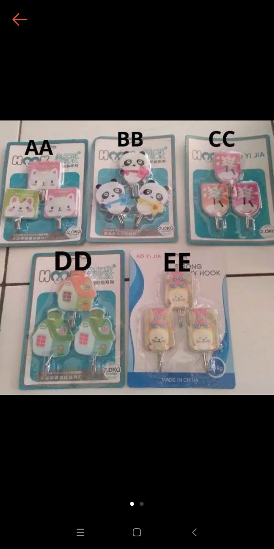 Gantungan Baju Tempel Dinding Hook Motif Karakter Multifungsi