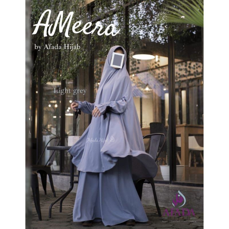 (Agen resmi afada hijab) Set ameera light grey uk L