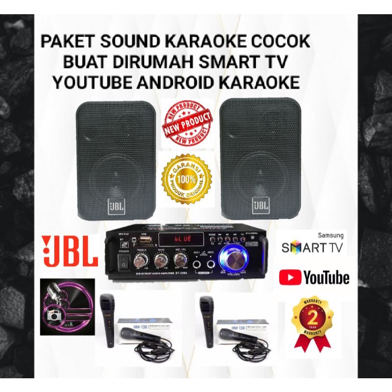 PROMO PAKET KARAOKE SPEAKER JBL 5 inch amplifier mini mic kabel GROSIR