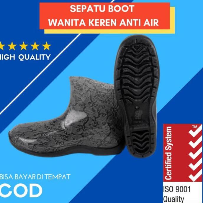 Best Sepatu Boots Karet Wanita Anti Air Spatu Boot Pendek Ap Boots