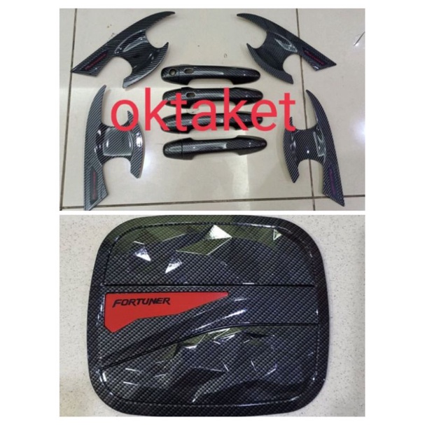 paket outer handle tank cover all new Fortuner 2016 2018 2022 Gr sport full carbon