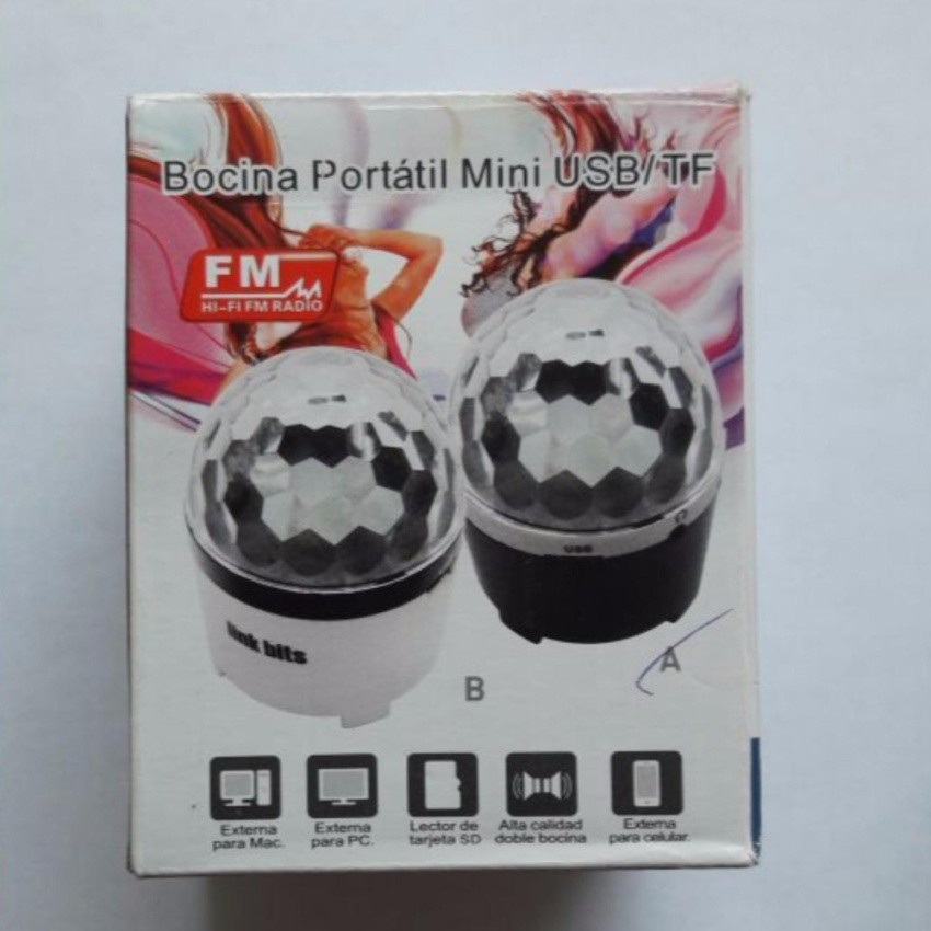 CUCI GUDANG ! NEUVA Mini Speaker Lampu Disco Portable - Black