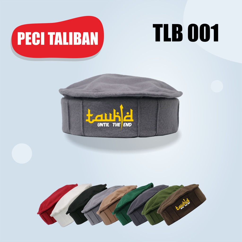 Peci Pakol Taliban Kaligrafi Tauhid Until The End Topi Muslim Rosalhat Kopiah Afganistan