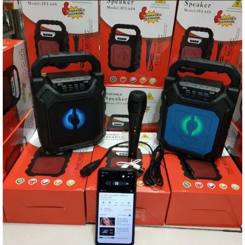 Speaker bluetooth portable free mic karaoke JPJ-668