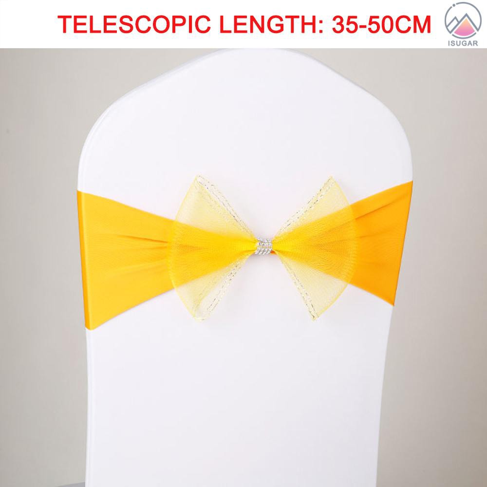 Chair Sash Bow Elastic Chair Ribbon Back Tie Bands For Wedding Party Ceremony Banquet Shopee Indonesia