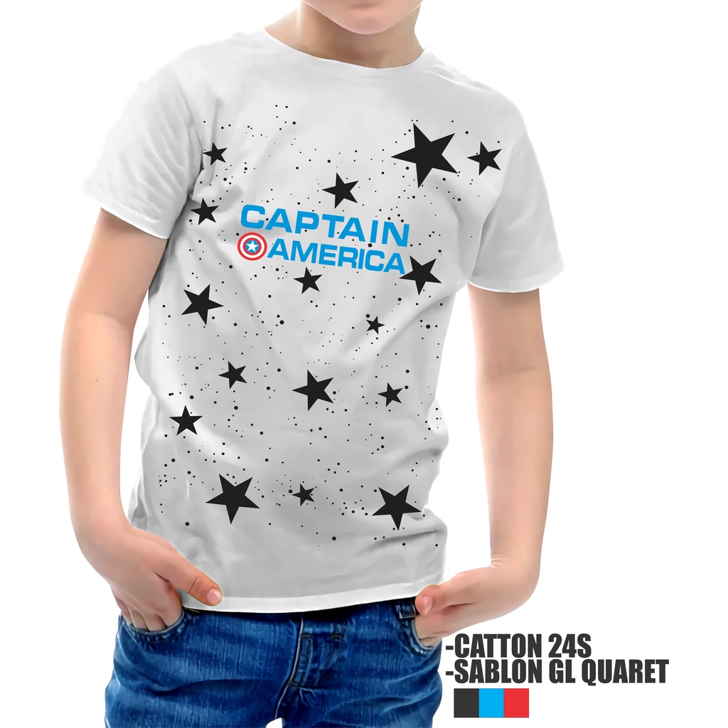 KAOS ANAK DISTRO CAPTAIN AMERIKA PUTIH