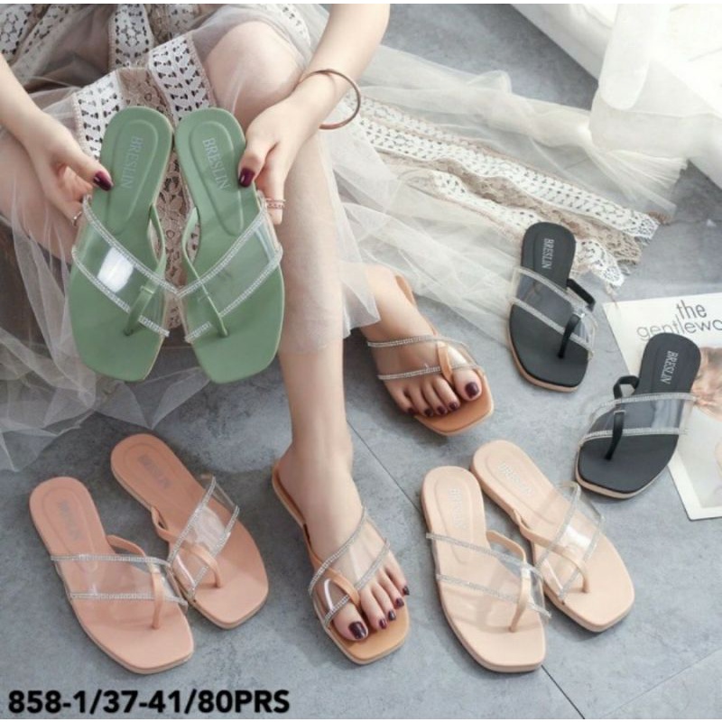 Sun-LUNIX Sandal Jepit Jempol Wanita Import Breslin 858