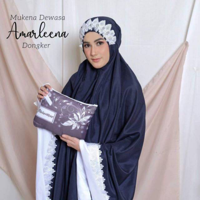 MUKENA TELEKUNG RUKUH KADO HANTARAN LEBARAN TRAVELLING AMARLEENA POUCH DEWASA GROSIR TASIK MURAH