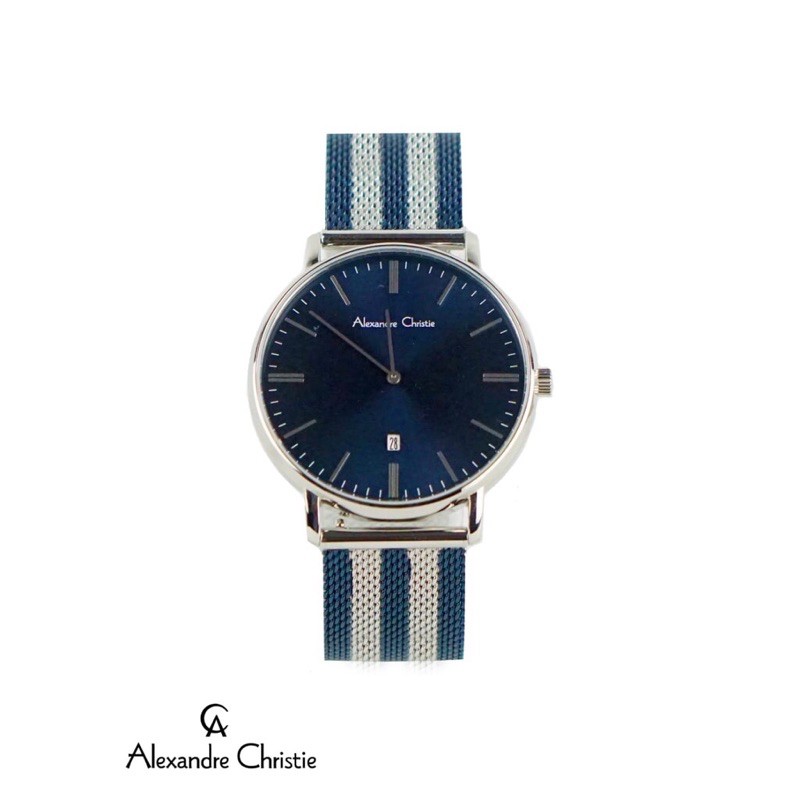 JAM TANGAN PRIA ALEXANDRE CHRISTIE AC 8582 BLUE SILVER ORIGINAL