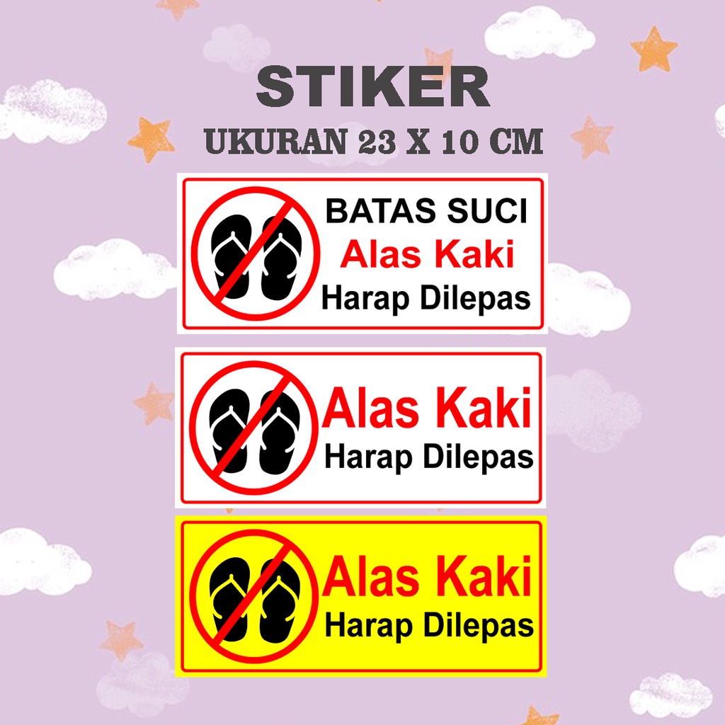 

Stiker Alas kaki Harap dilepas Ukuran 23 x 10 cm seller