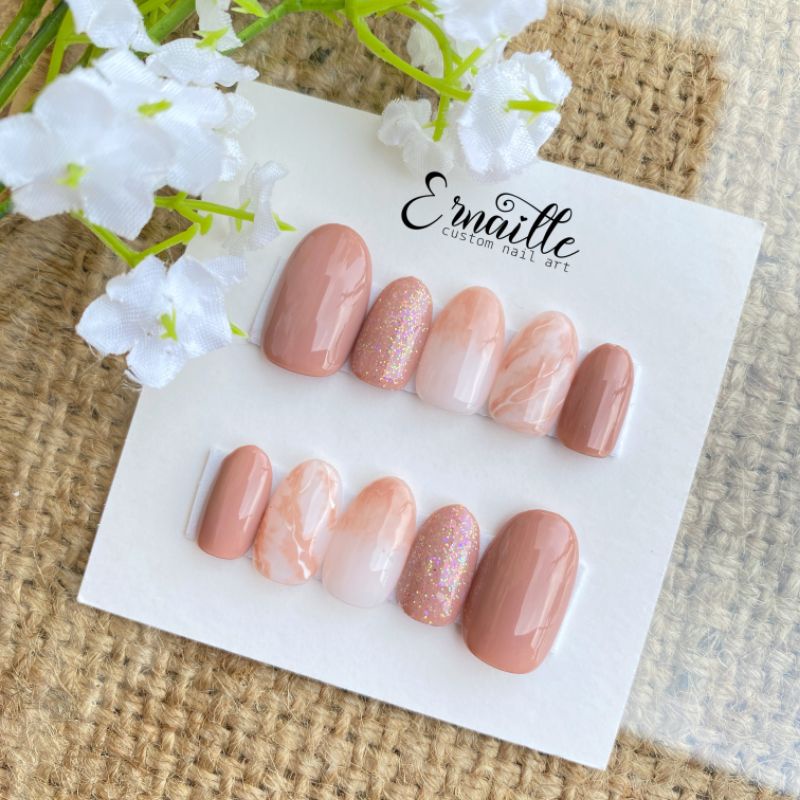 PREMIUM NAIL GEL NATURAL NUDE | PRESS ON NAILS | CUSTOM NAIL ART