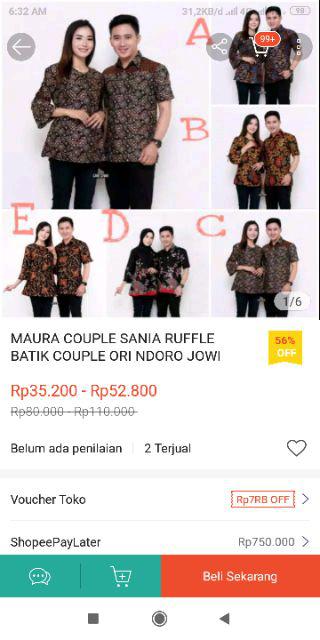 Maura Couple Sania Ruffle Batik Couple Ori Ndoro Jowi Dnt Garansi Termurah Shopee Seragam Batik