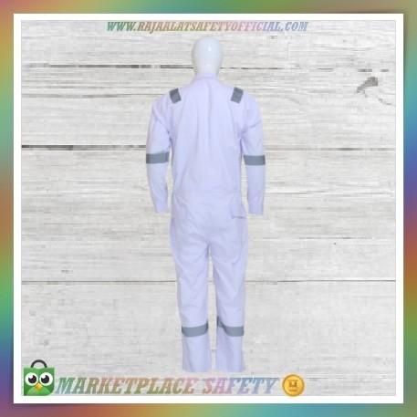 Wear | Wearpack Safety Putih / Coverall Proyek / Baju Kerja Safety Imj