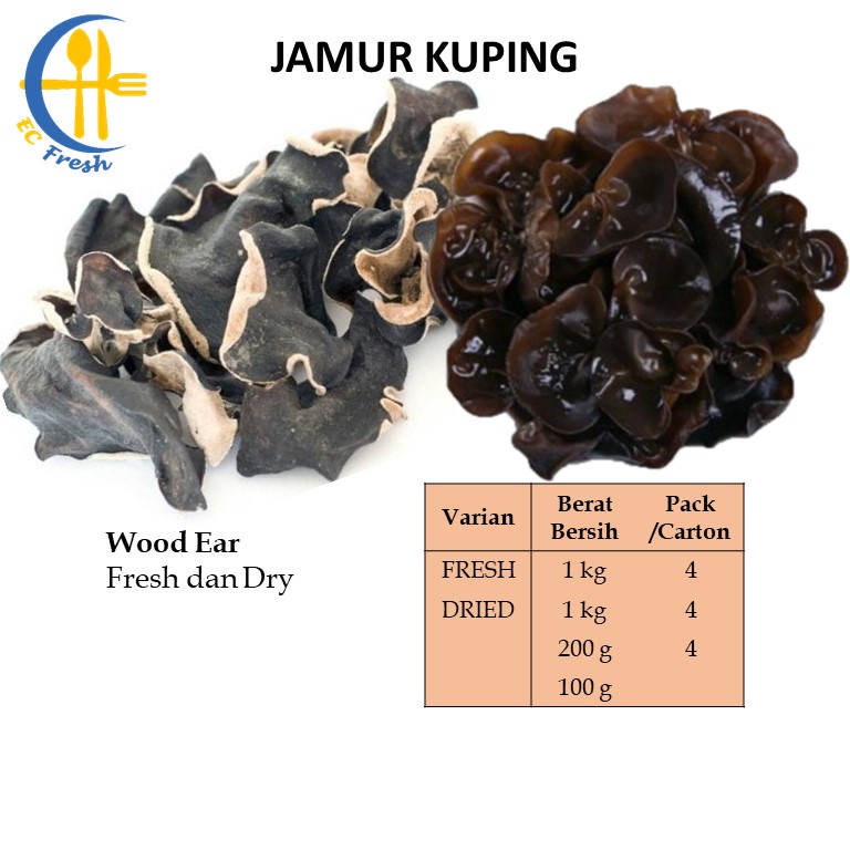 

Wood Ear Fresh Dried Mushroom Jamur Kuping