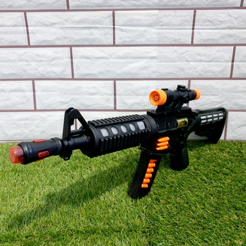 Image of mainan tembakan M16 bisa nyala dan bunyi - mainan kado #3