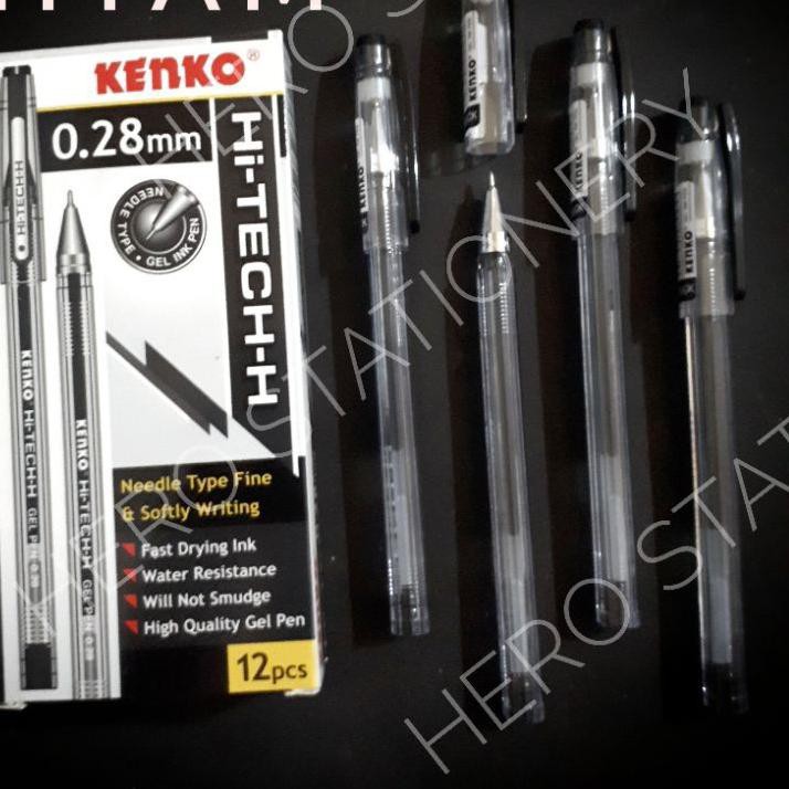 

Pen gel kenko hitech 0.28 mm tinta hitam . 12 unit !!