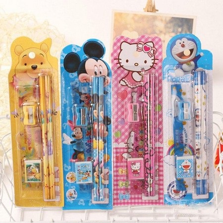 Alat Tulis 5in1 Karakter Set / Alat Tulis Sekolah Mini Stationery / Paket Souvenier Set Anak / Pelengkapan Sekolah 5 In 1 Korean Cute Stationery Set for Gift Set