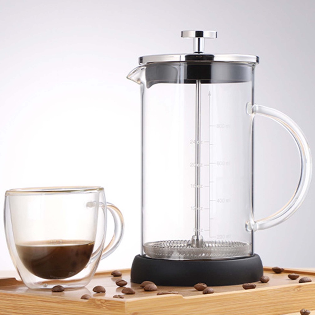 FRENCH PRESS KOPI TEH 350ml dan 600ml BAHAN KACA | COFFEE OR TEA MAKER