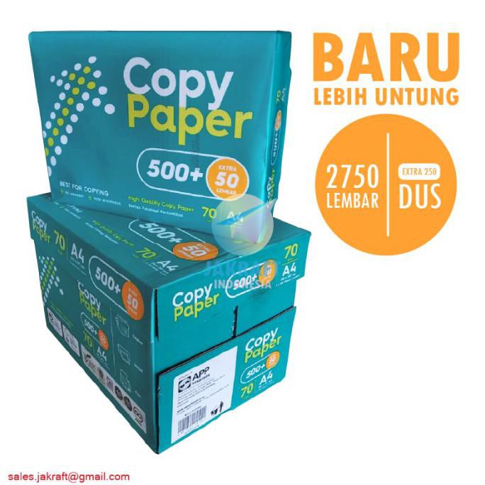 

Gojek - Kertas Hvs A4 70 Gsm Copy Paper Extra 50 Isi 2750 Lembar / Dus Anijejestore