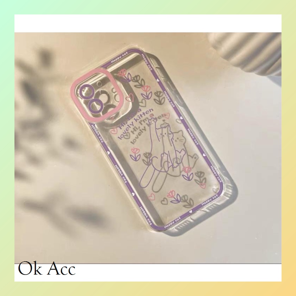 FH23 Casing Silikon Cat for Iphone 7 8 7+ 8+ X Xs Xr Max 11 12 13 Pro Max