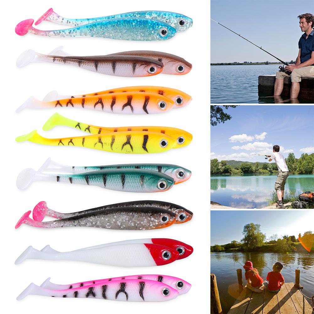 Nanas 5 Pcs Lure Umpan Warna-Warni Tenggelam 71mm Spinning Baits Silicone Fishing Tackle Jig Bait