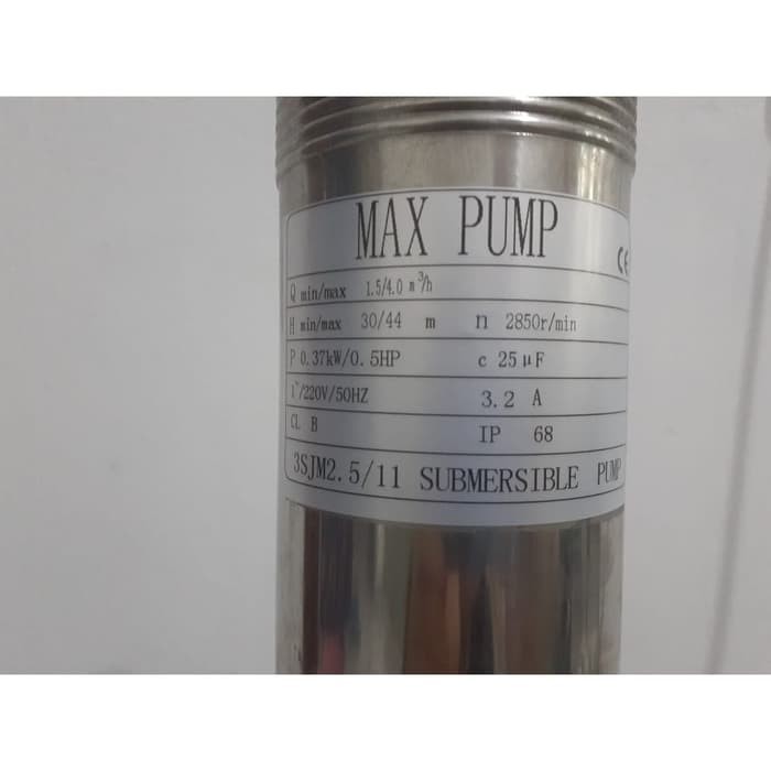 MAXPUMP 3SJM2.5/11 Pompa Submersible Pump Satelit 0.5HP 0.37Kw (Submersible Pump) komplit High Quality Product