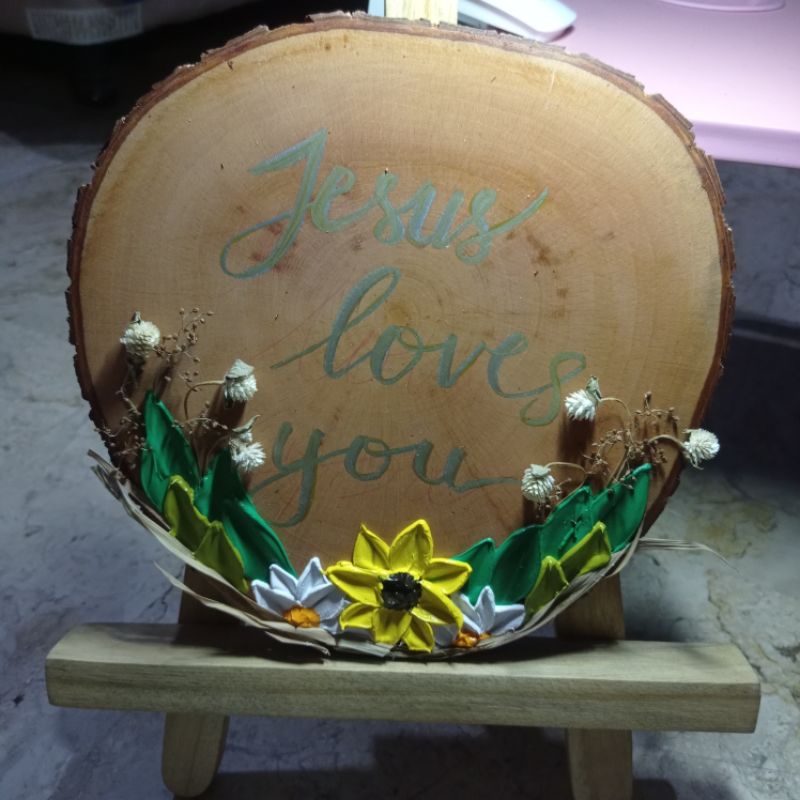 

Impasto Acrylic Painting 3D diatas kayu diameter 23cm