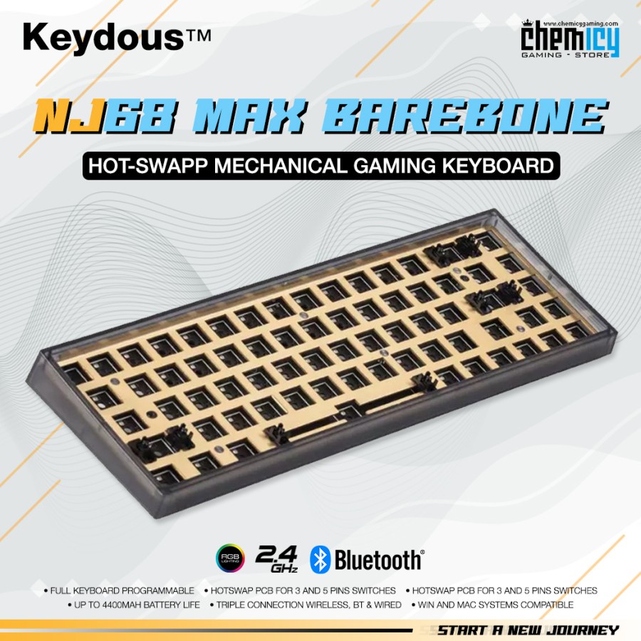 Keydous NJ68 MAX Barebone DIY Kit Mechanical Gaming Keyboard