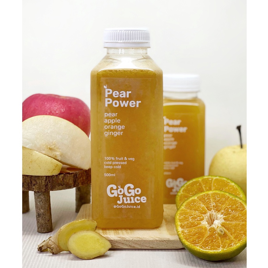 

Pear Power 500ML | Cold Pressed Juice Jus Pir Apel Jeruk Jahe 100% Murni Asli Anti Virus Fruit Juice