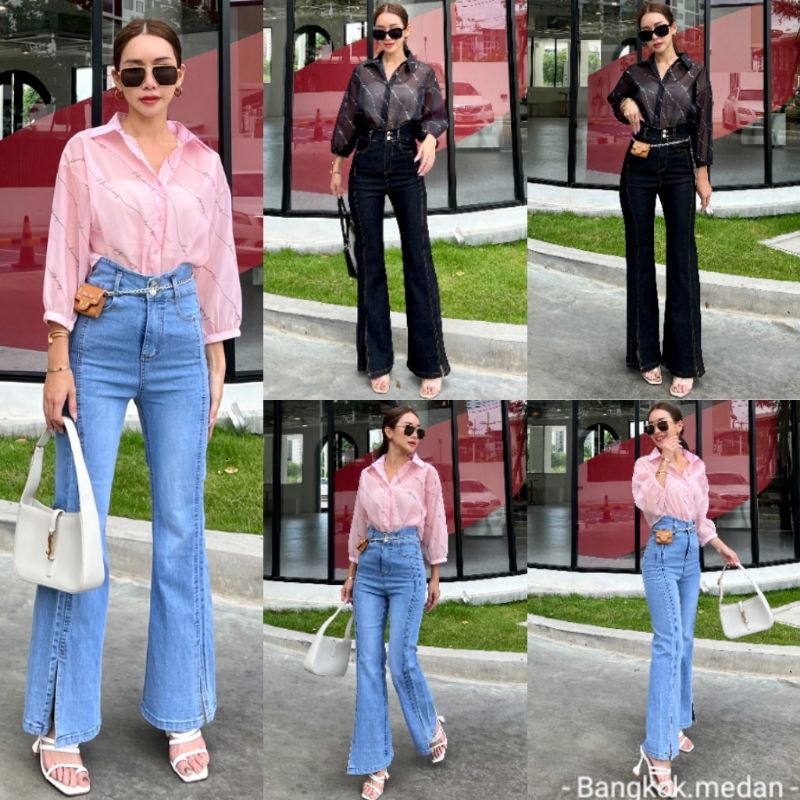READY CELANA CUTBRAY JEANS 030208 FASHION IMPORT WANITA PREMIUM BKK TERMURAH